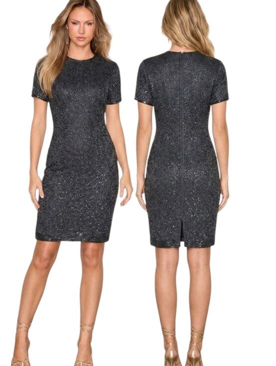 Sister Max Dresses & Skirts - VINTAGE 1980s SISTER MAX Beaded Silk Sheath Cocktail Dress - Size M